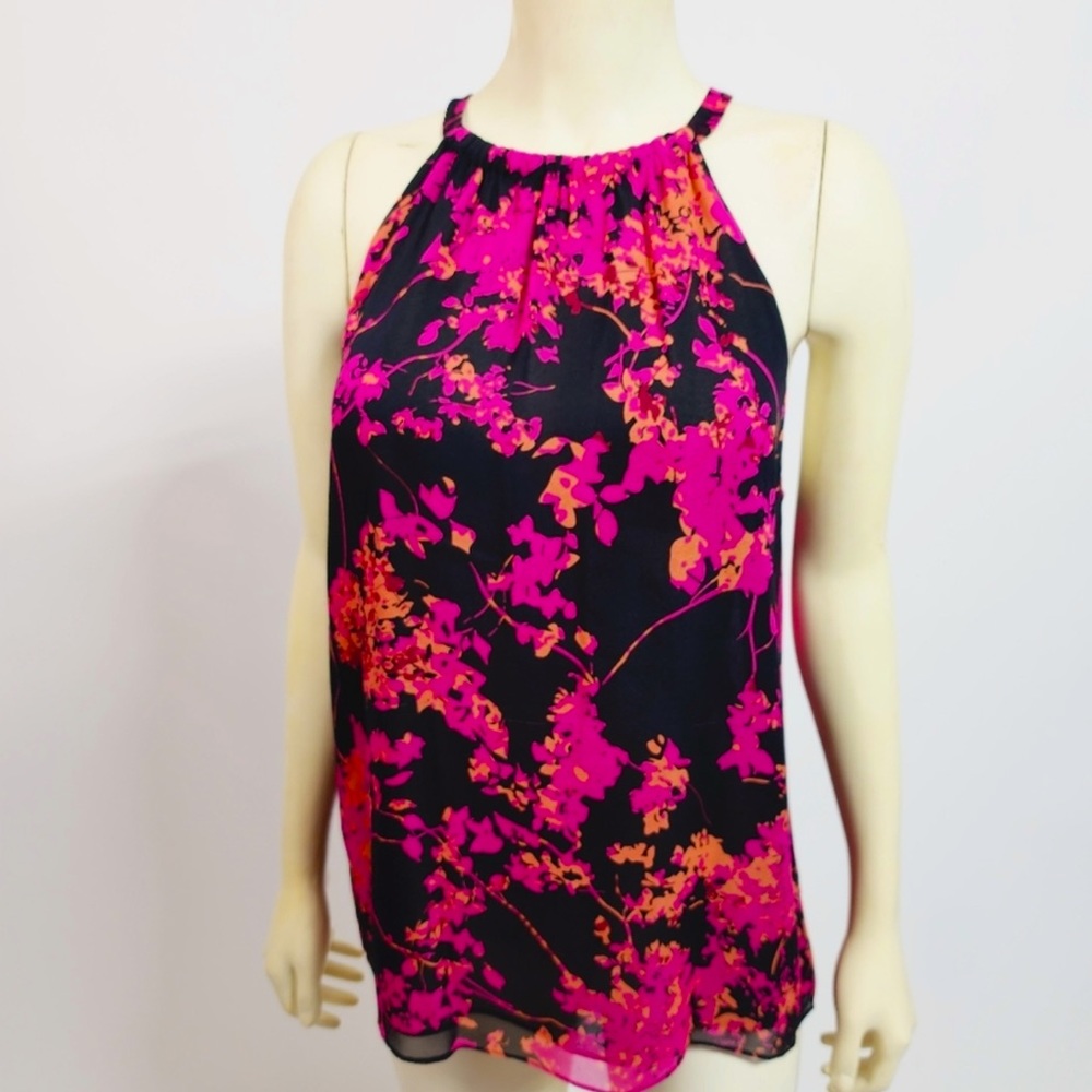Diane Von Furstenberg 🍒🌺🪸 Bright Beautiful Summer Silk Tunic Tank Medium